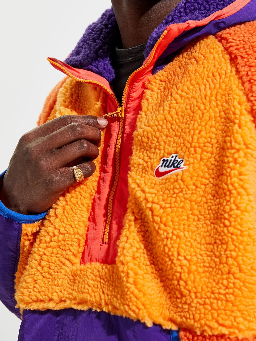 Nike Sportswear Sherpa Fleece Half-Zip Pullover (Style BV3766-886). - Picture 8 of 11